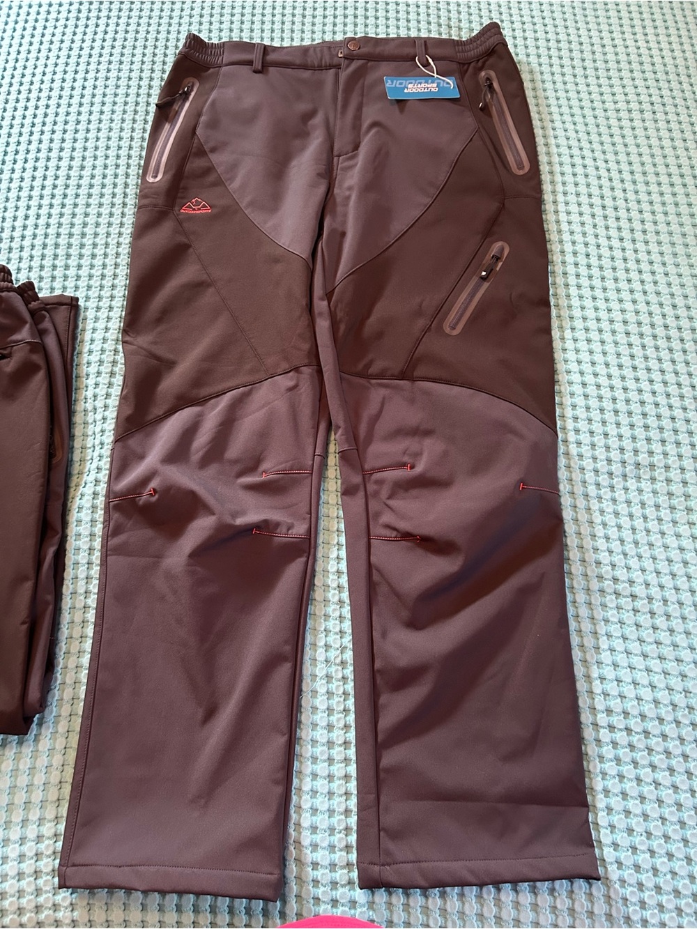 Men's gray with black trim Softshell lined ski pants
